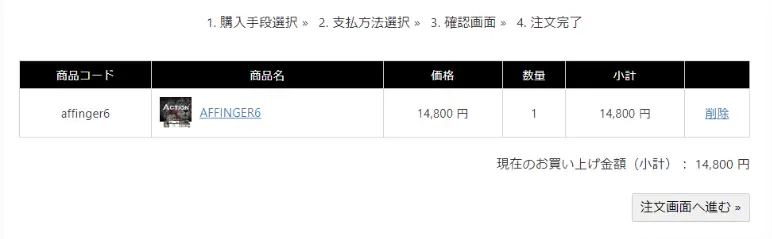 アフィンガー6の公式サイト