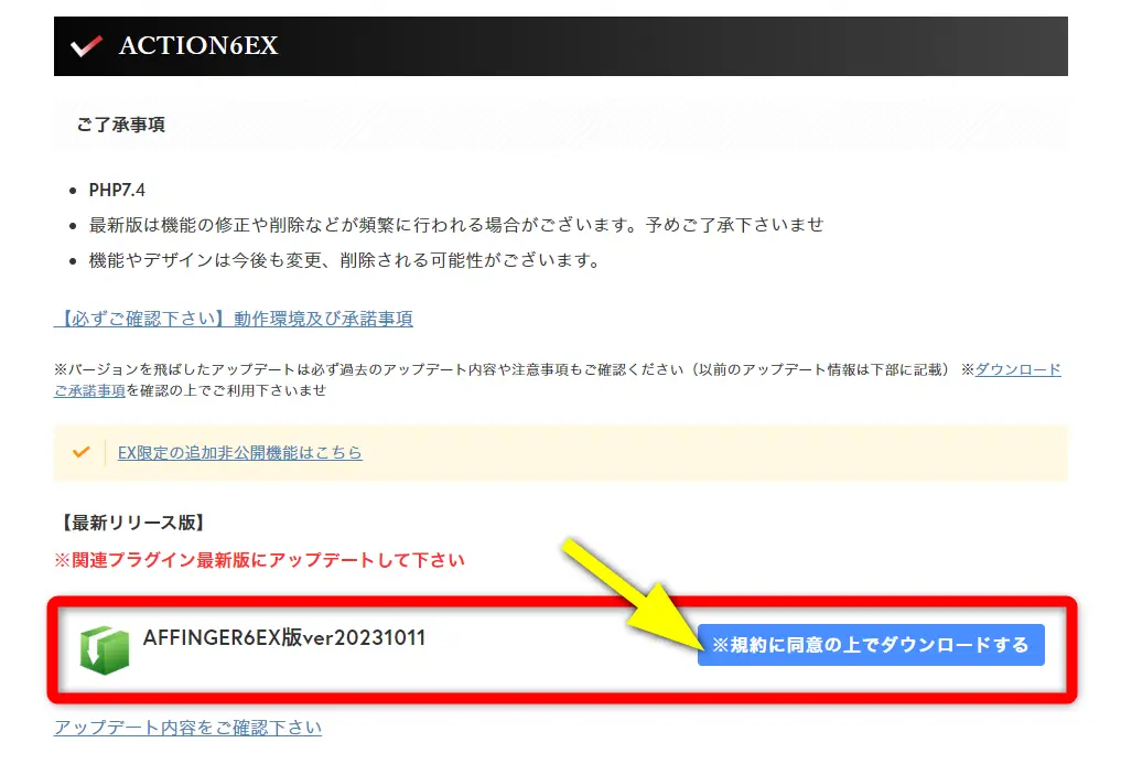アフィンガー6の公式サイト