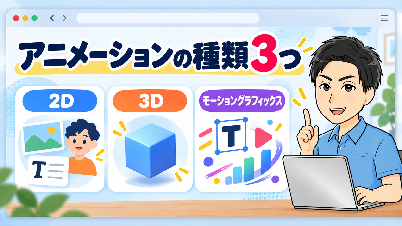 初心者が知っておきたいアニメーションの種類3つ