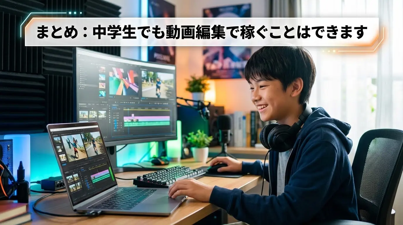まとめ：中学生でも動画編集で稼ぐことはできます