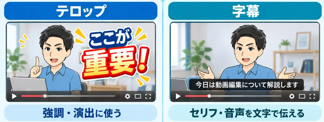 テロップと字幕の違い