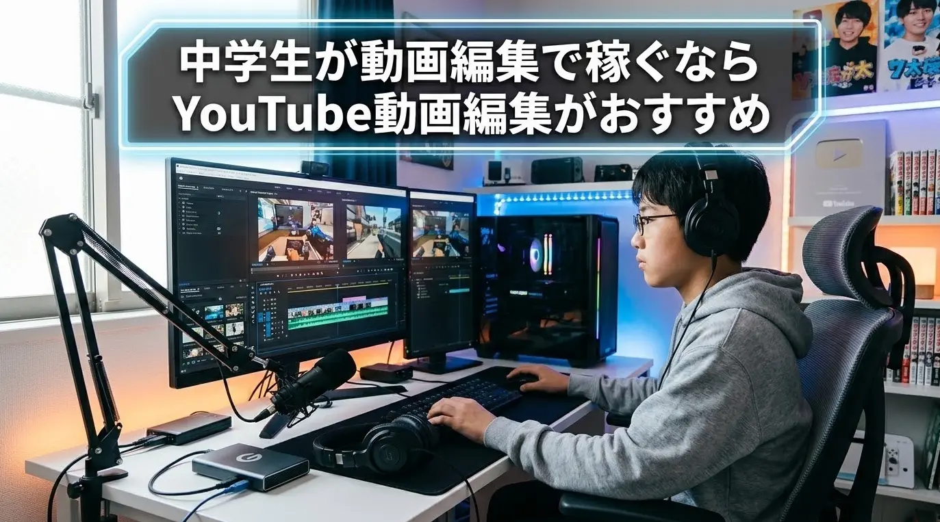 中学生が動画編集で稼ぐならYouTube動画編集がおすすめ