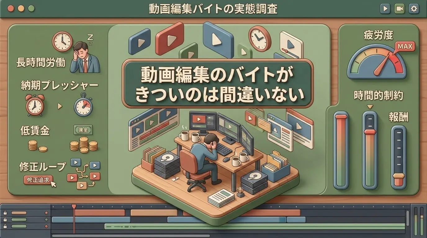 動画編集のバイトがきついのは間違いない