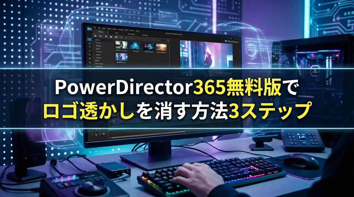 PowerDirector365無料版でロゴ透かしを消す方法3ステップ