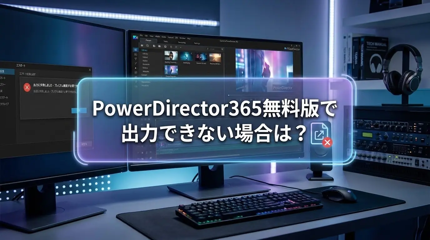 PowerDirector365無料版で出力できない場合は？