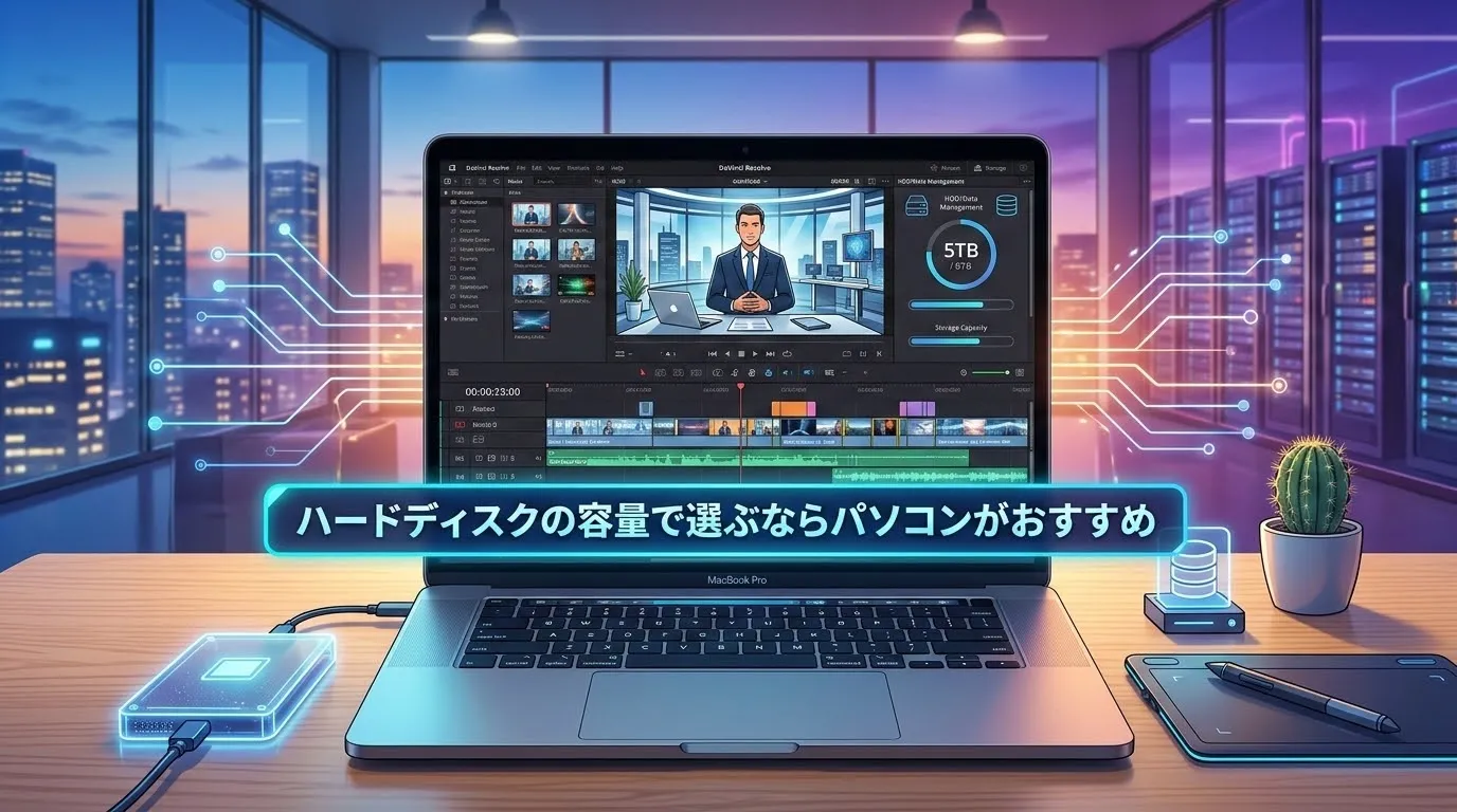 ハードディスクの容量で選ぶならパソコンがおすすめ