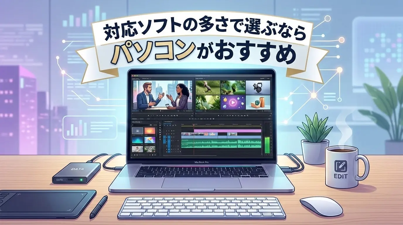 対応ソフトの多さで選ぶならパソコンがおすすめ