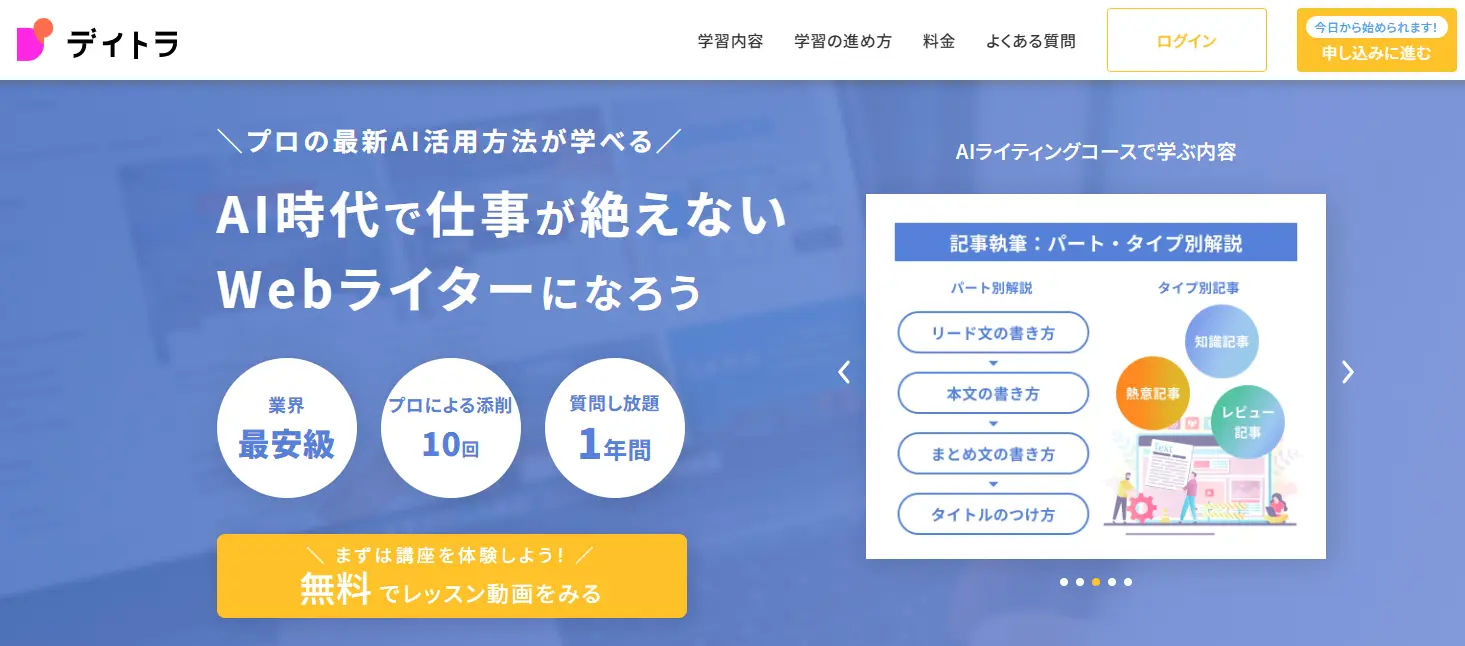 デイトラ|AIライティングコースの公式サイト