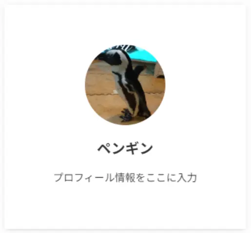 プロフィールカードの実際の表示