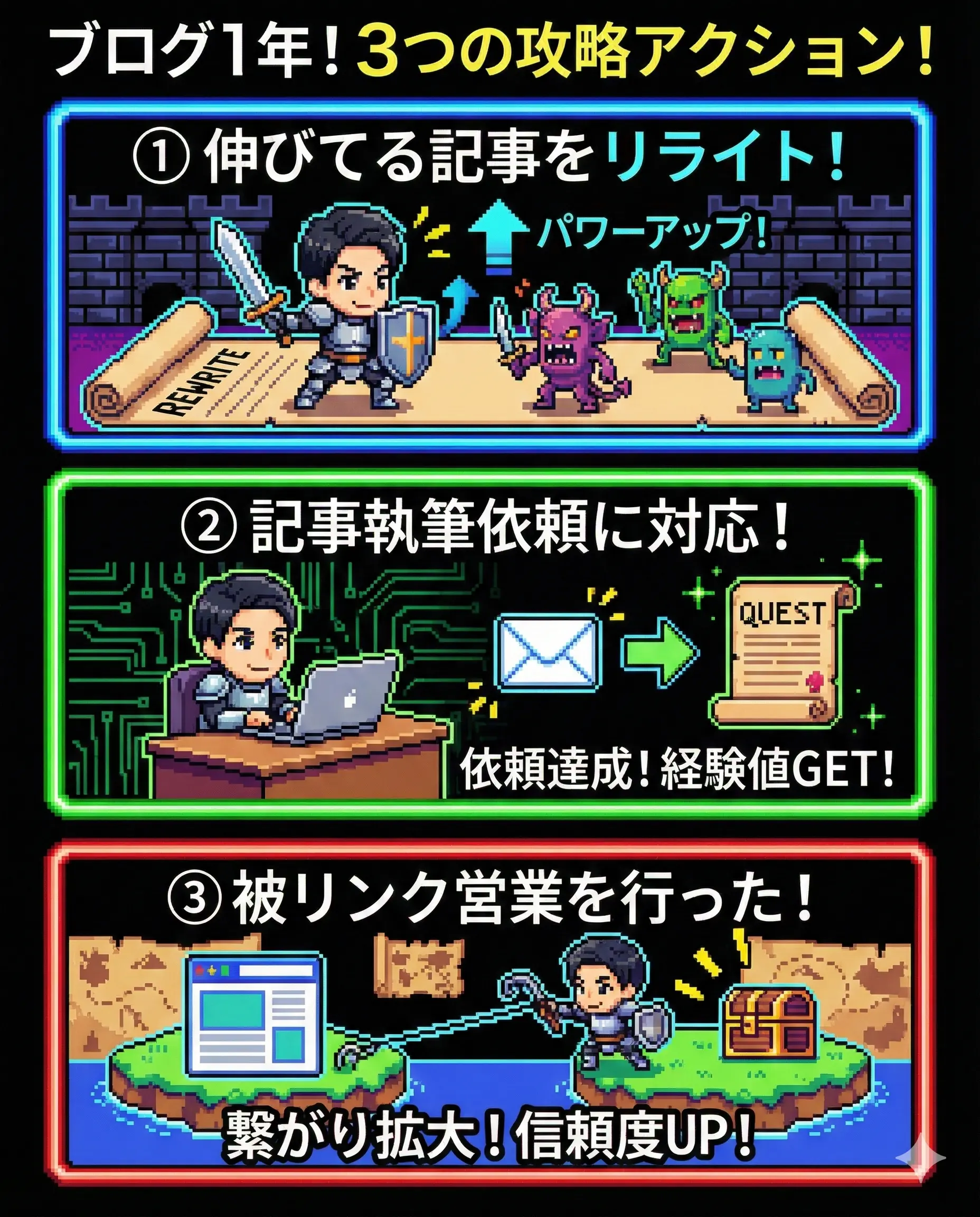 ブログ1年までに取り組んだこと3選