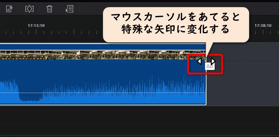 PowerDirectorのタイムライン