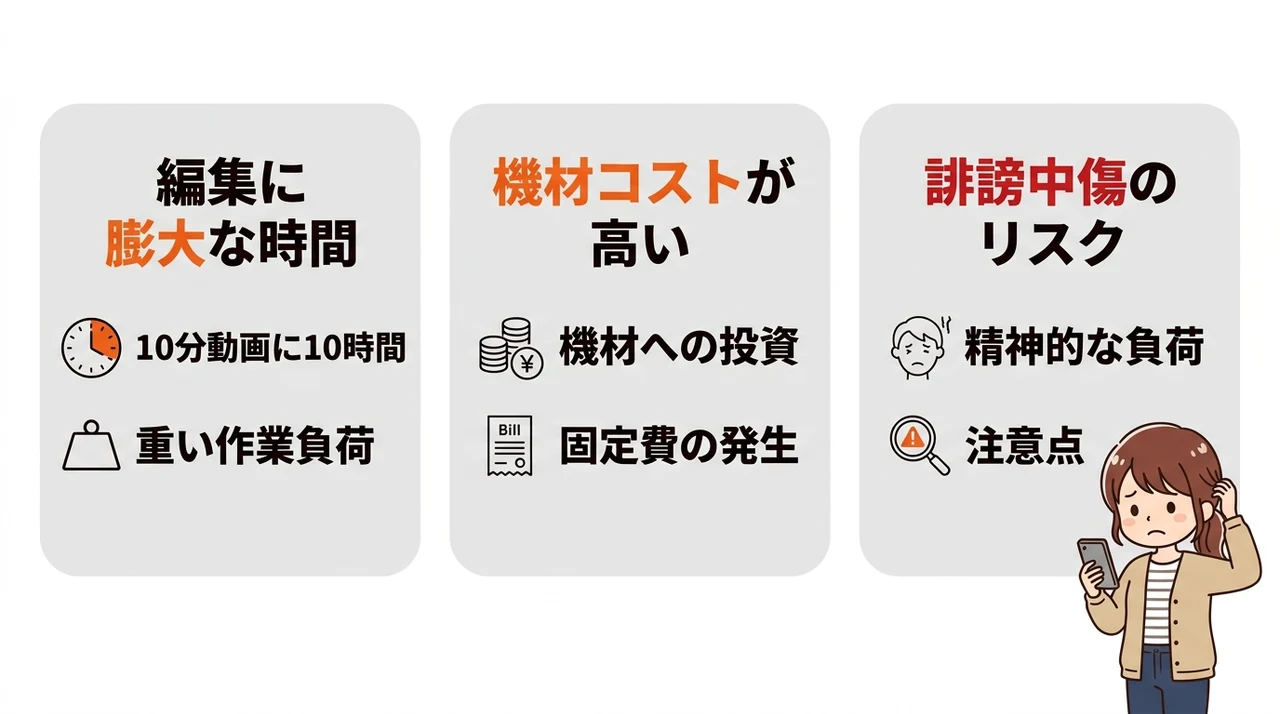 youtubeに参入するデメリット3つ