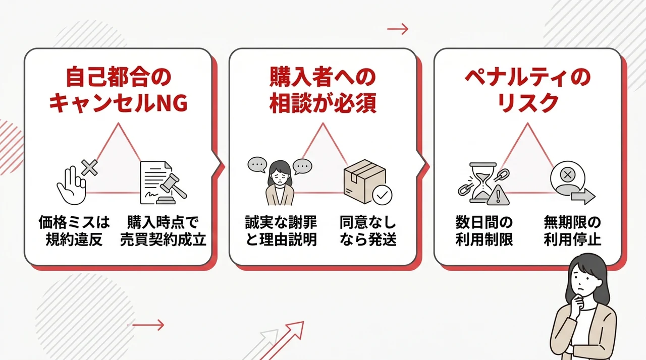 メルカリで安く売りすぎた！発送前に取引キャンセルはできる？