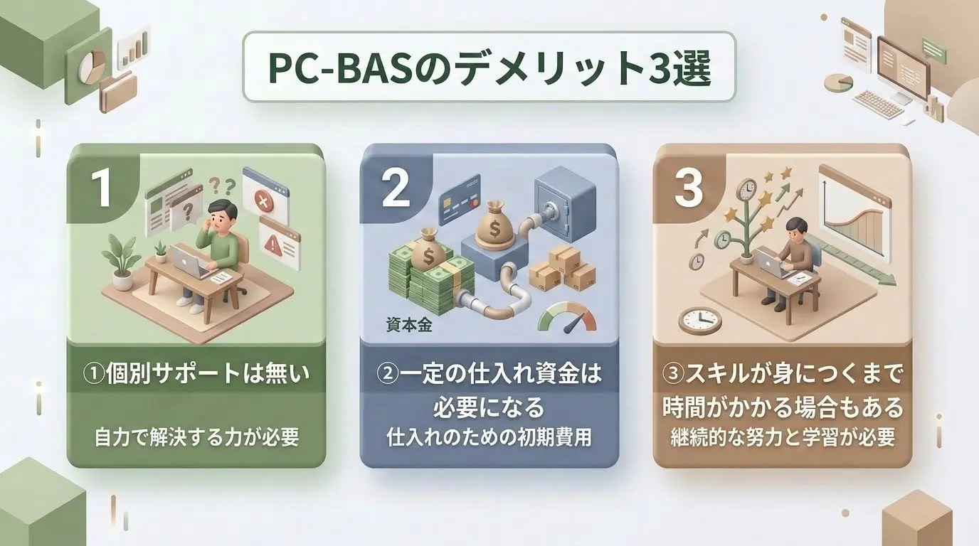 PC-BASのデメリット3つ