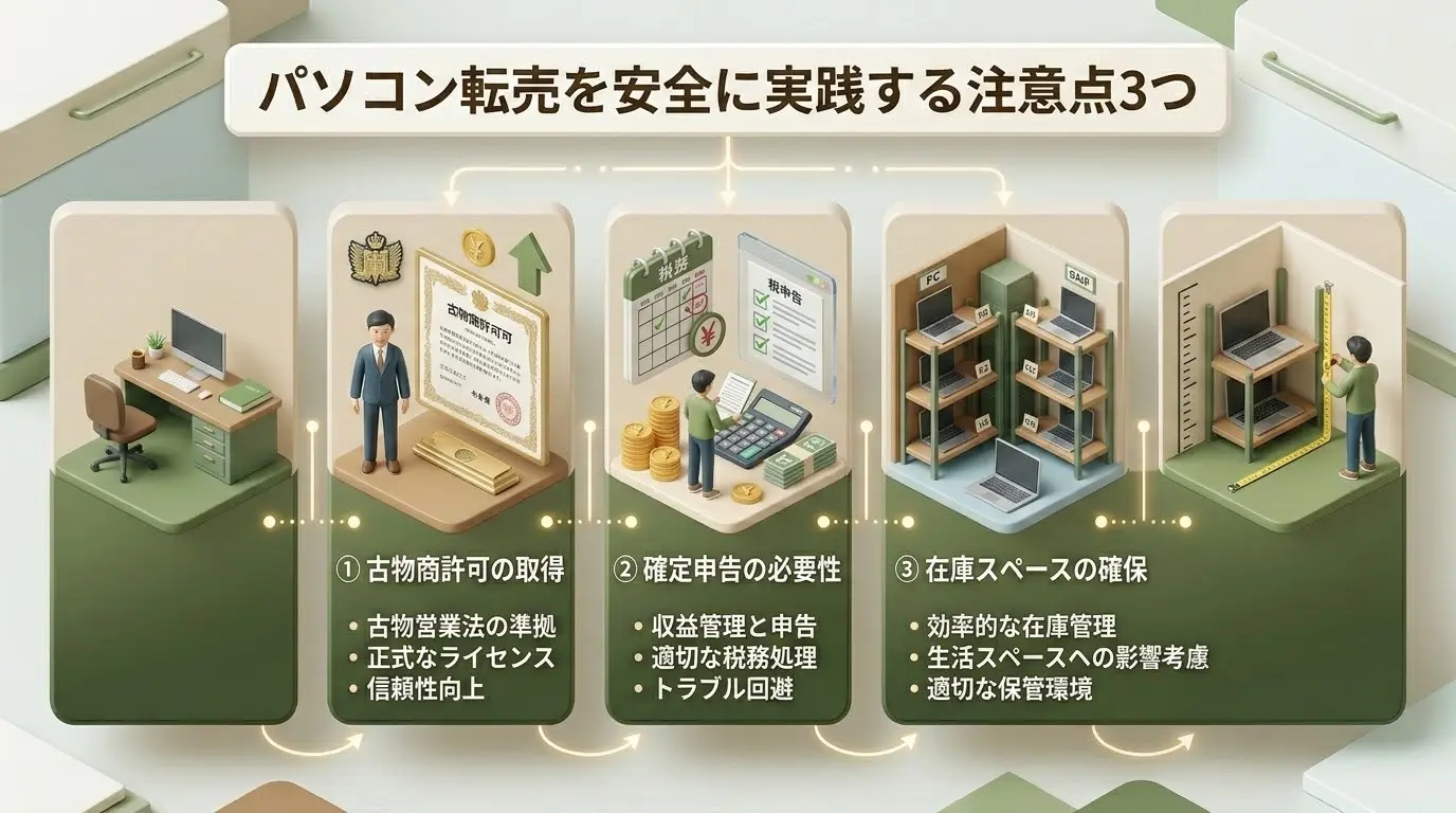 パソコン転売を安全に実践する注意点3つ
