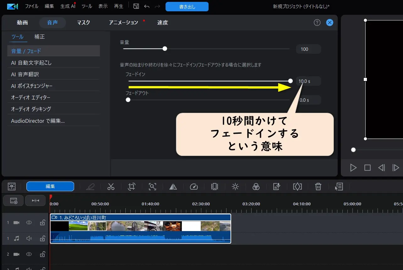 PowerDirectorの編集画面