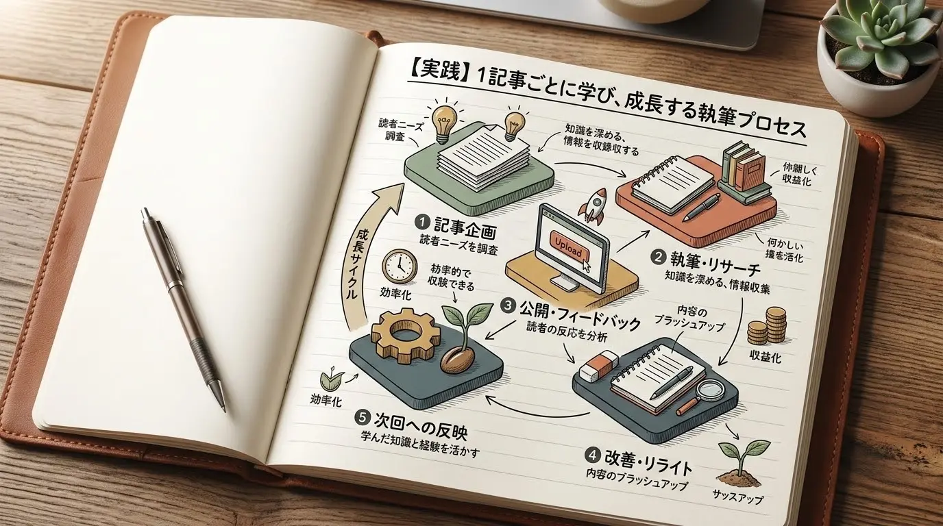 1記事ごとに学びながら執筆した