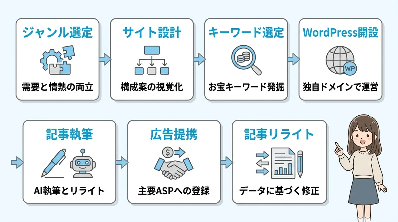 私がAIブログで稼いでいる手順を7ステップで解説