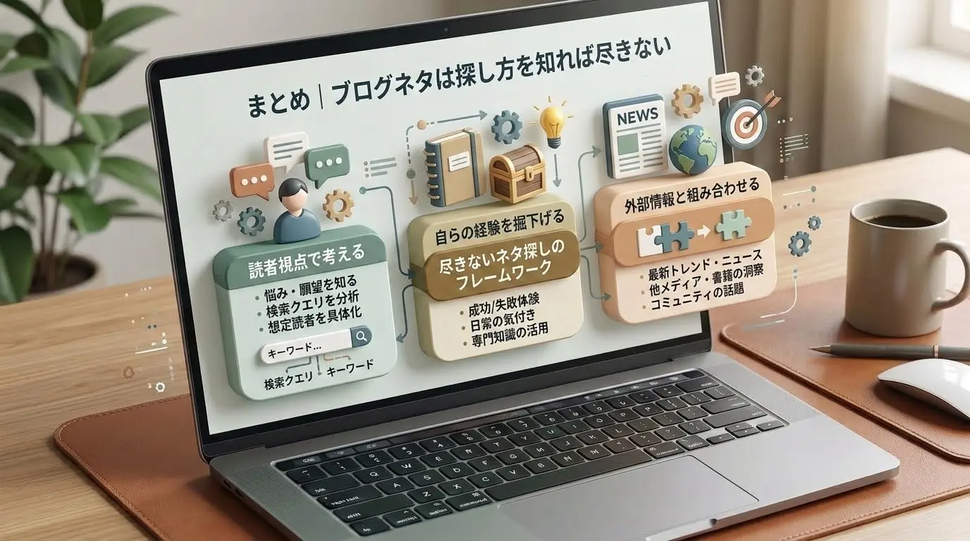 まとめ|ブログネタは探し方を知れば尽きない