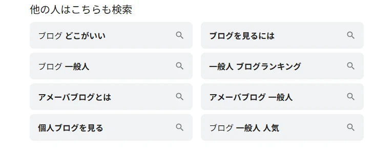Googleの検索下画面