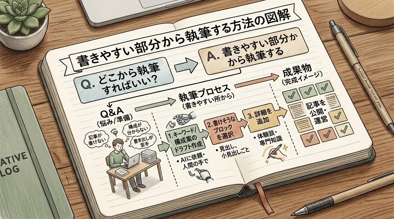書きやすい部分から執筆した