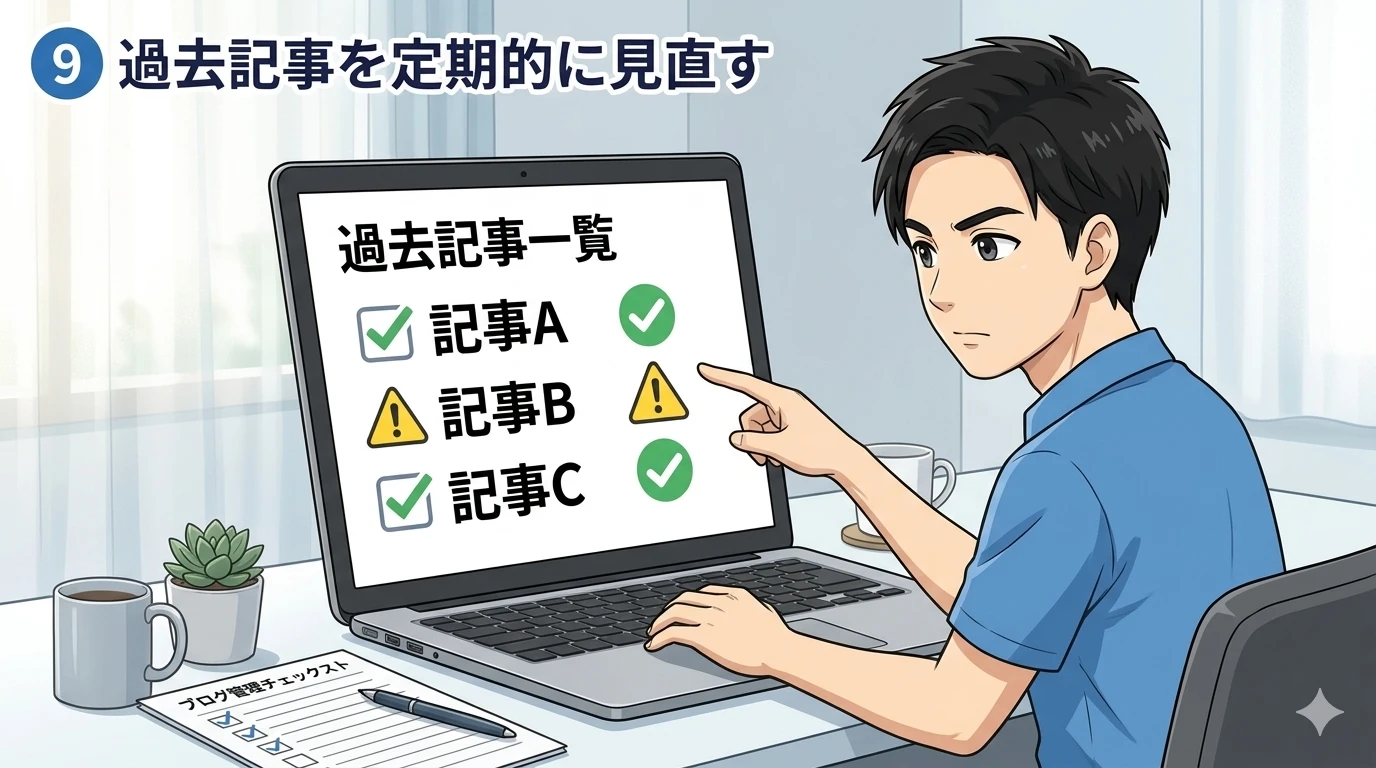 過去記事を見直すおか君