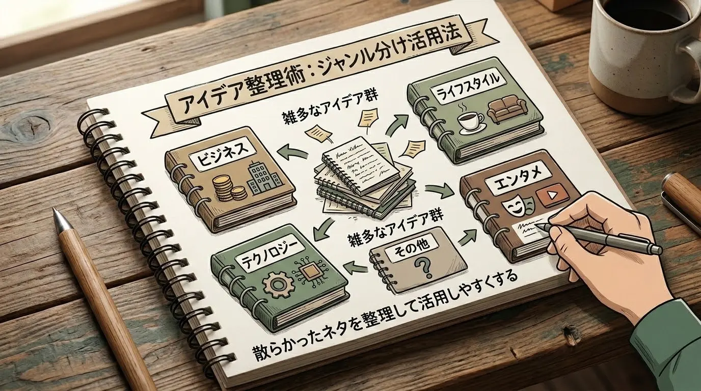 ネタ帳をジャンルごとに分ける