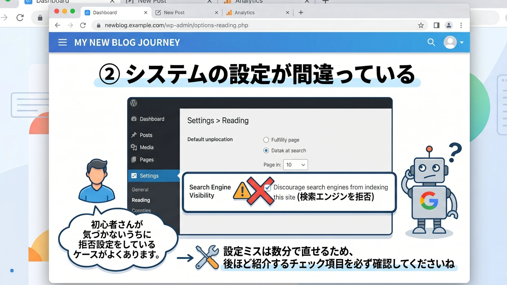 システムの設定が間違っている