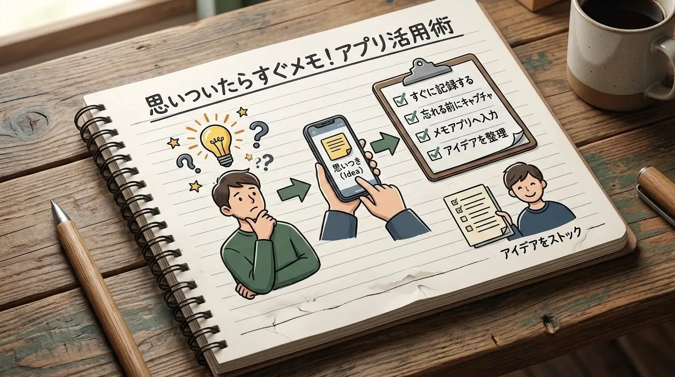 思いついたらすぐメモアプリに記録する