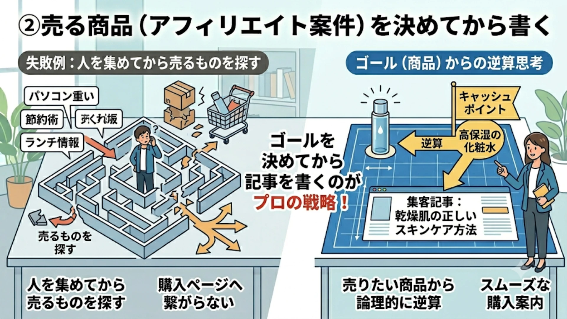 売る商品(アフィリエイト案件)を決めてから書く