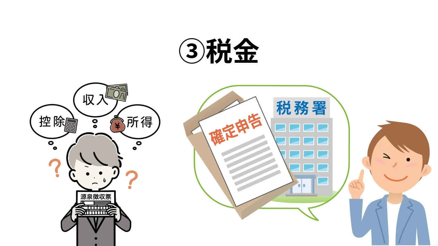 税金問題を話す男性