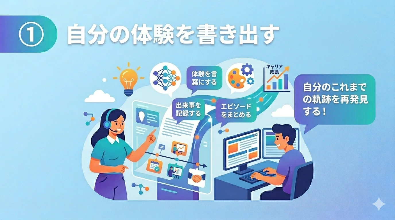 自分の体験を考える男女