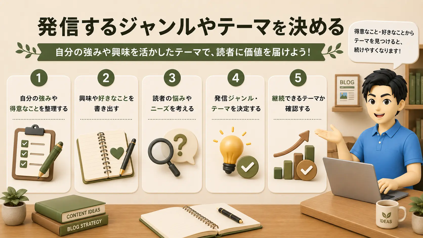 発信するジャンルやテーマを決める