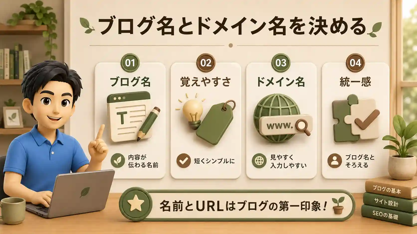 ブログ名とドメイン名を決める