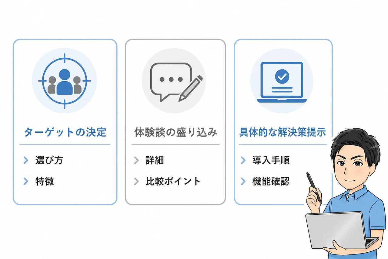 体験談を活かしたブログ記事の書き方3ステップ