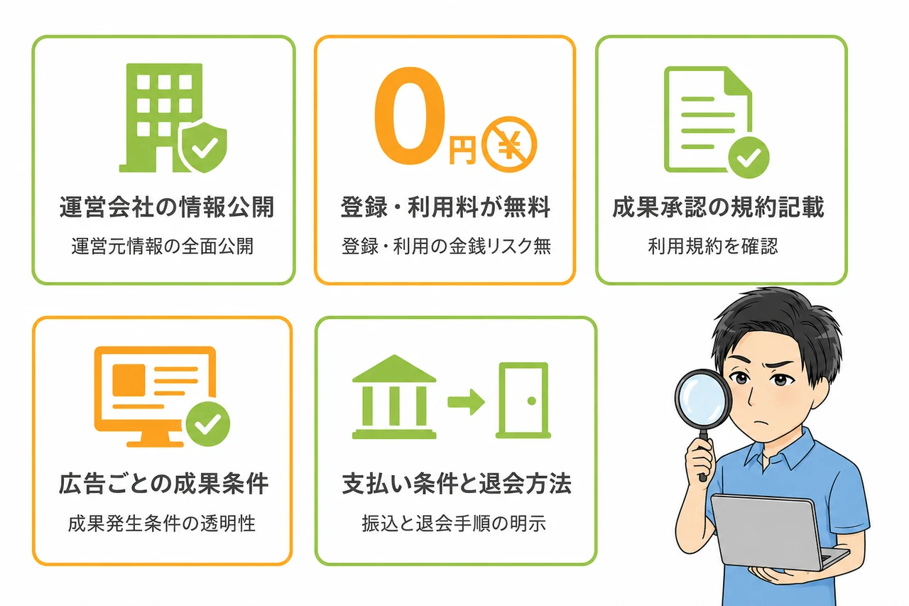 もしもアフィリエイトの危険性が低いと判断できる5つのポイント