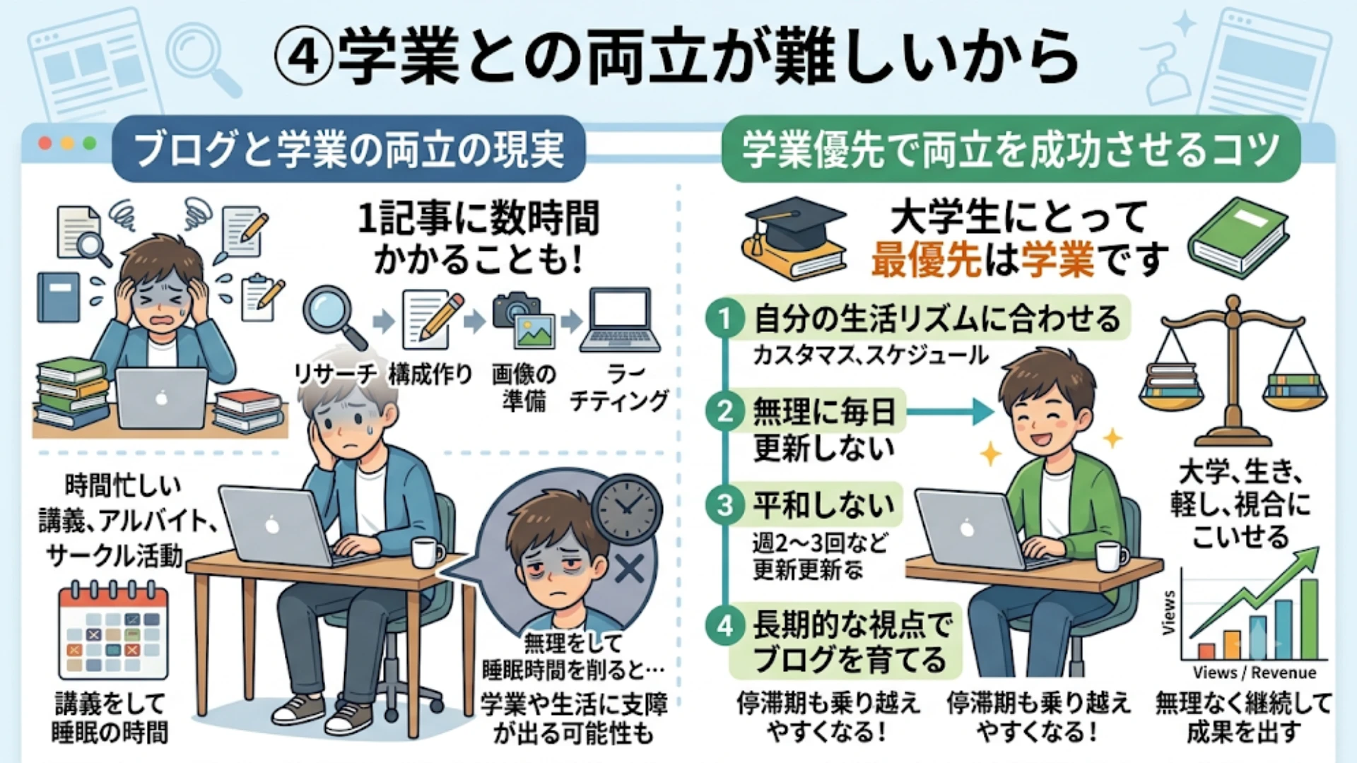 ④学業との両立が難しいから