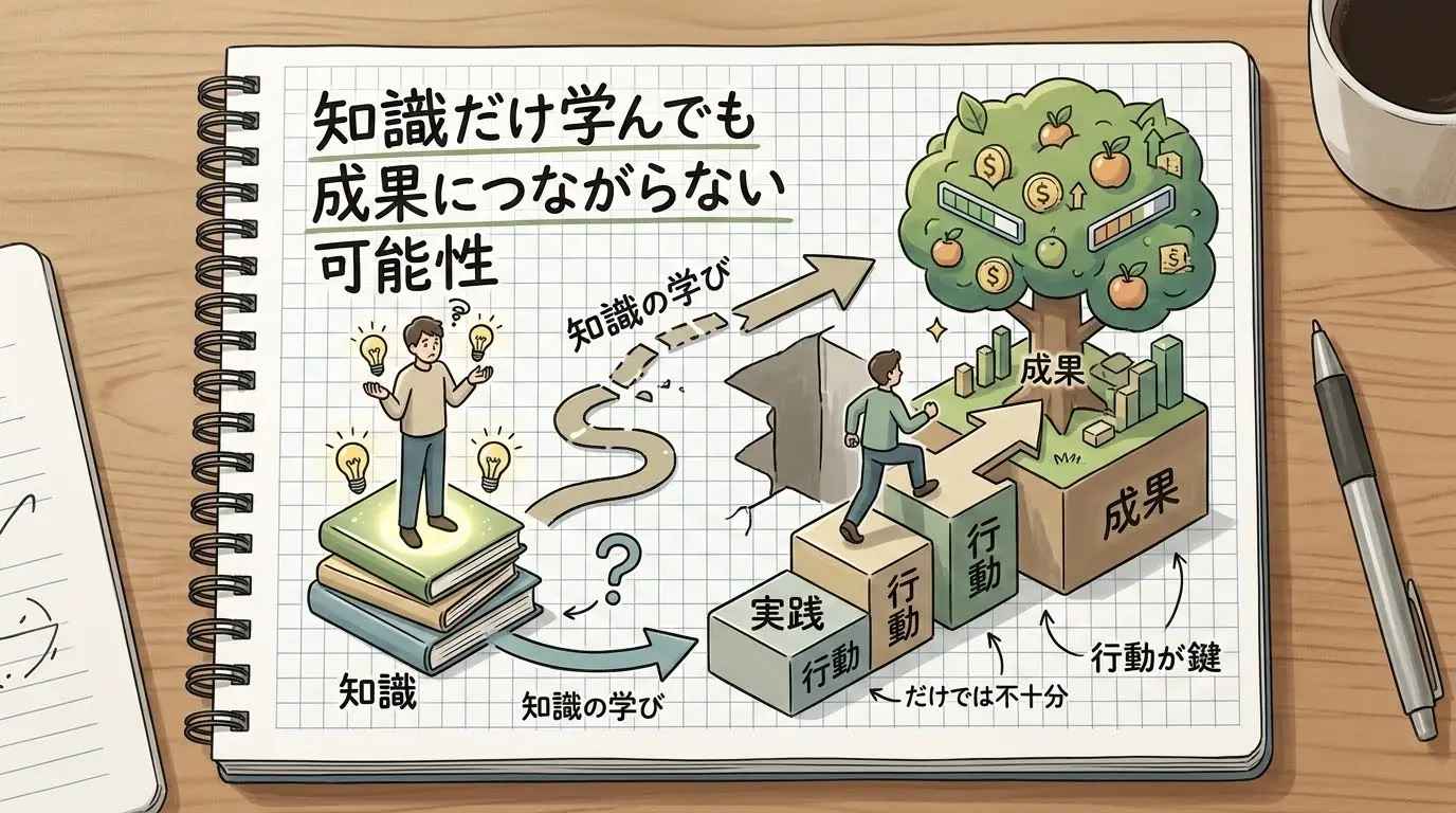 知識だけ学んでも成果につながらない可能性があるから