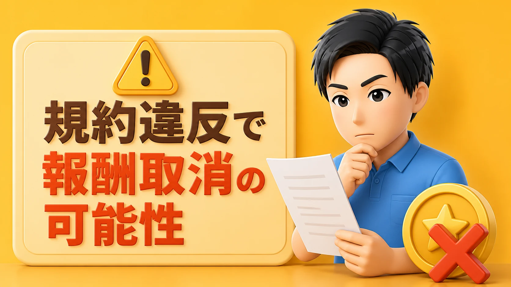 規約違反で報酬を取り消される可能性があるから