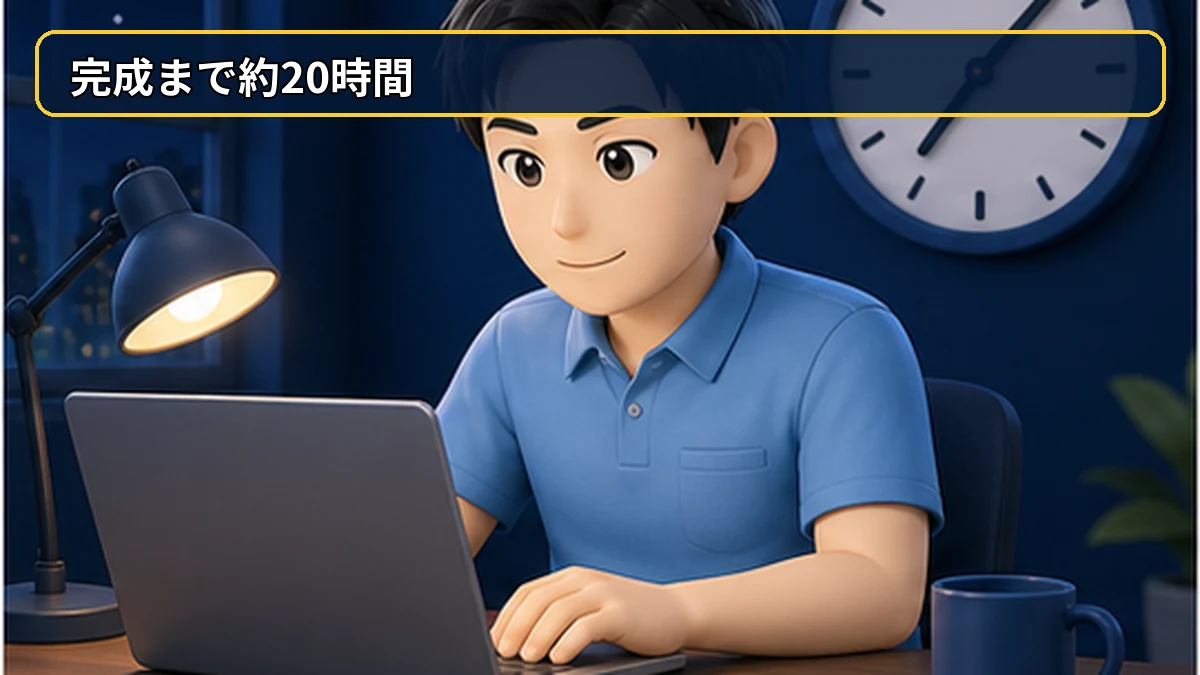 完成まで約20時間かかった