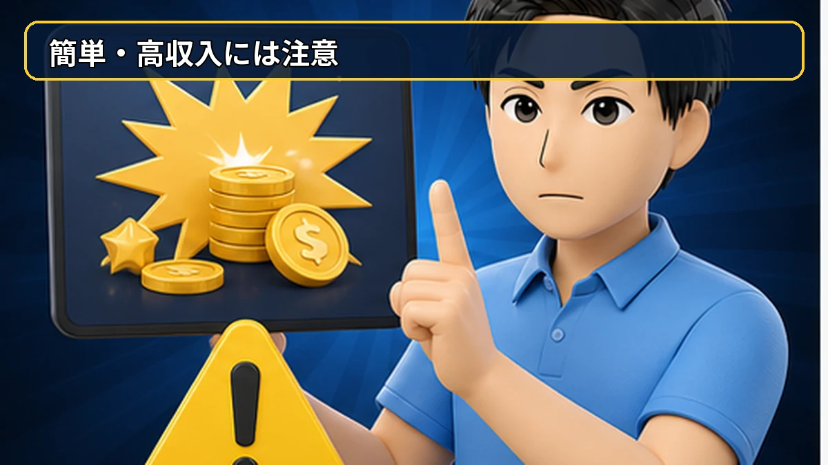 「簡単・高収入」を強調する案件には注意が必要