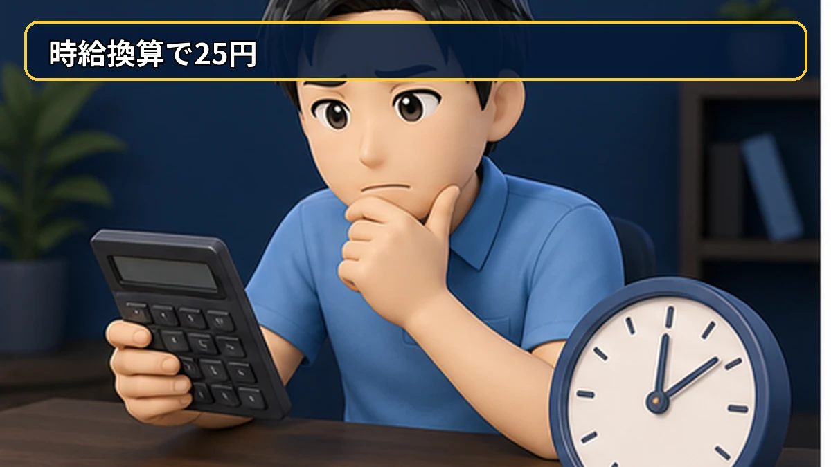 時給換算すると25円だった