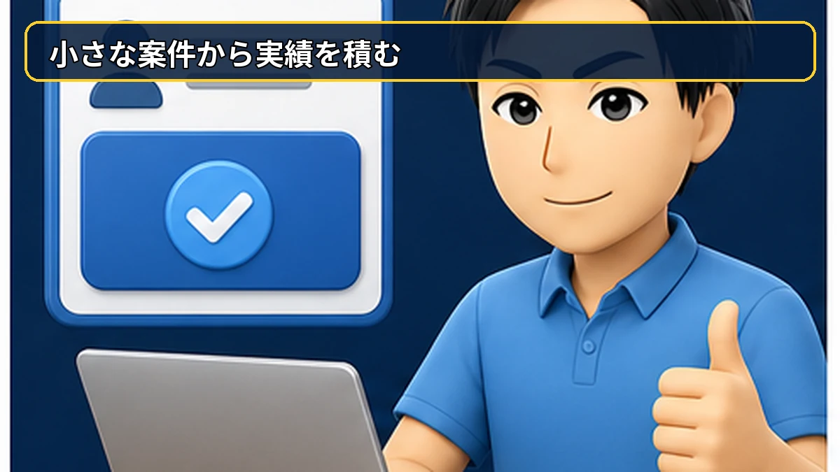 最初は単価の低い案件から応募して実績を積み上げる