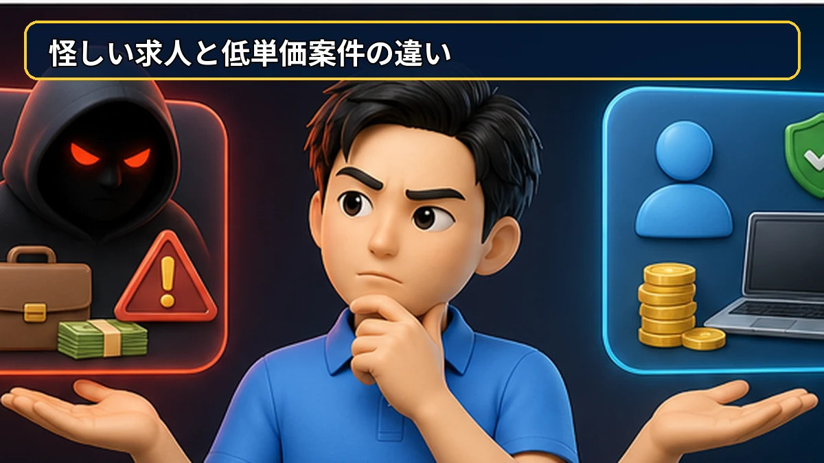 怪しい求人と低単価案件は何が違う？