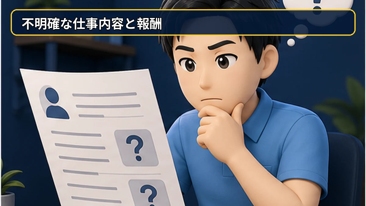 仕事内容や報酬条件が明記されていないから