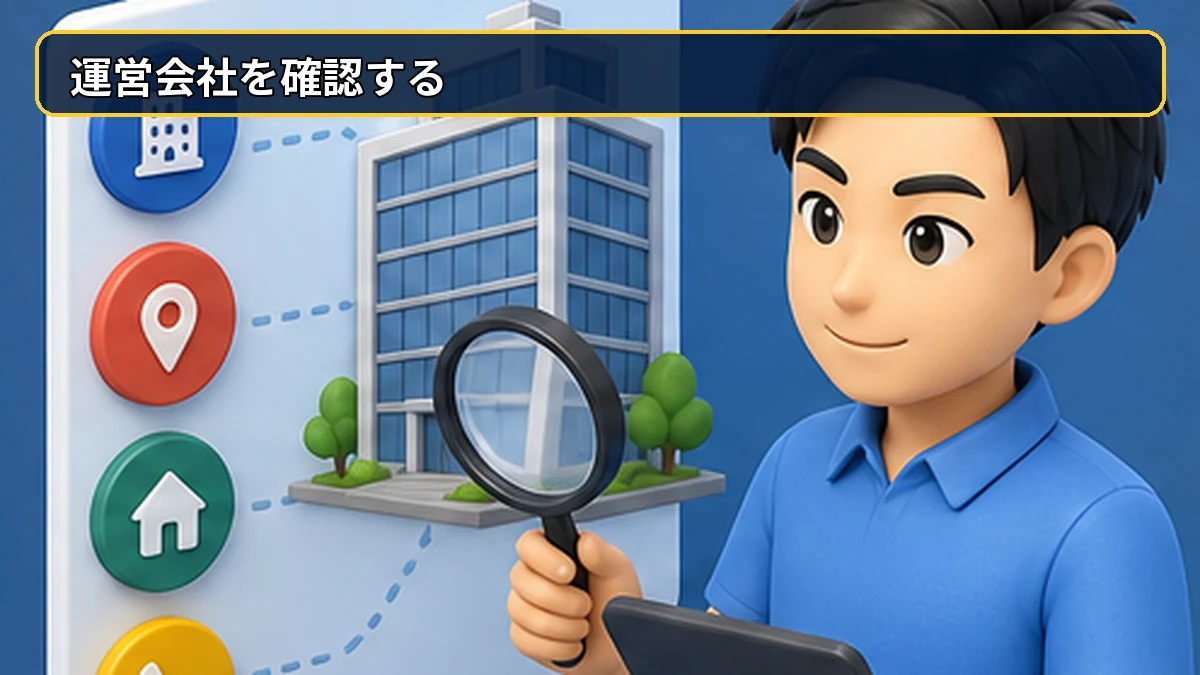 運営会社の名称・住所・連絡先を確認する