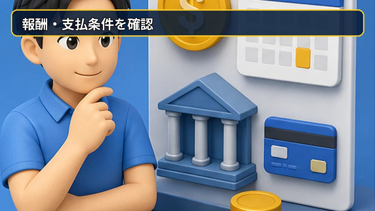 報酬額・支払日・支払方法を確認する