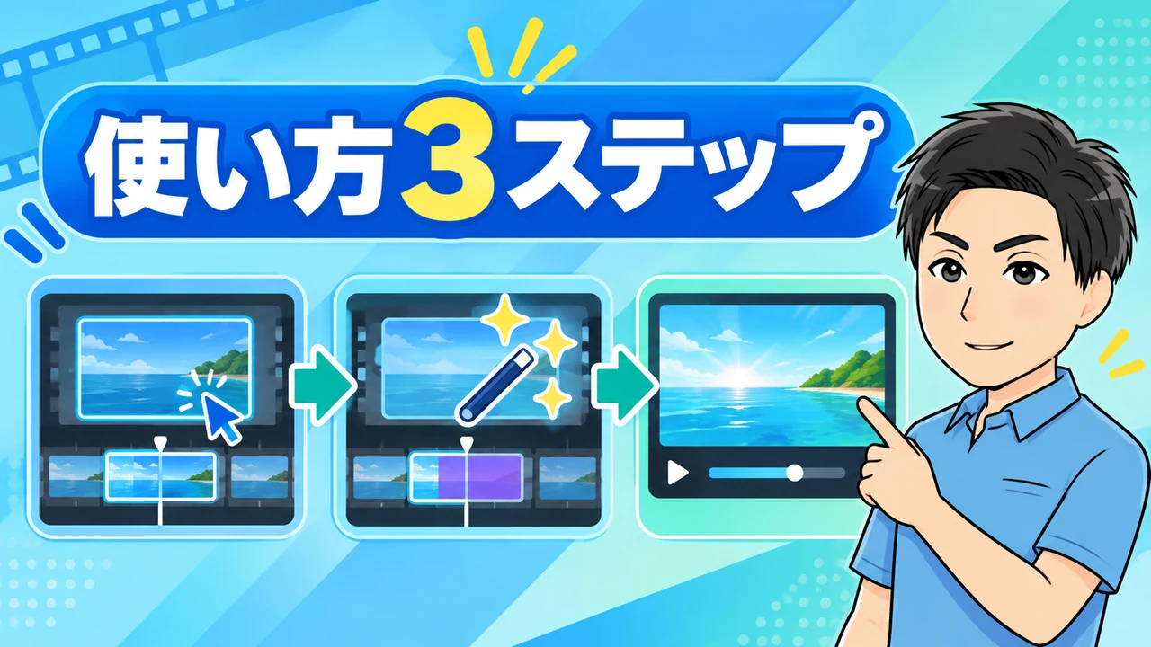 動画編集エフェクトの使い方3ステップ