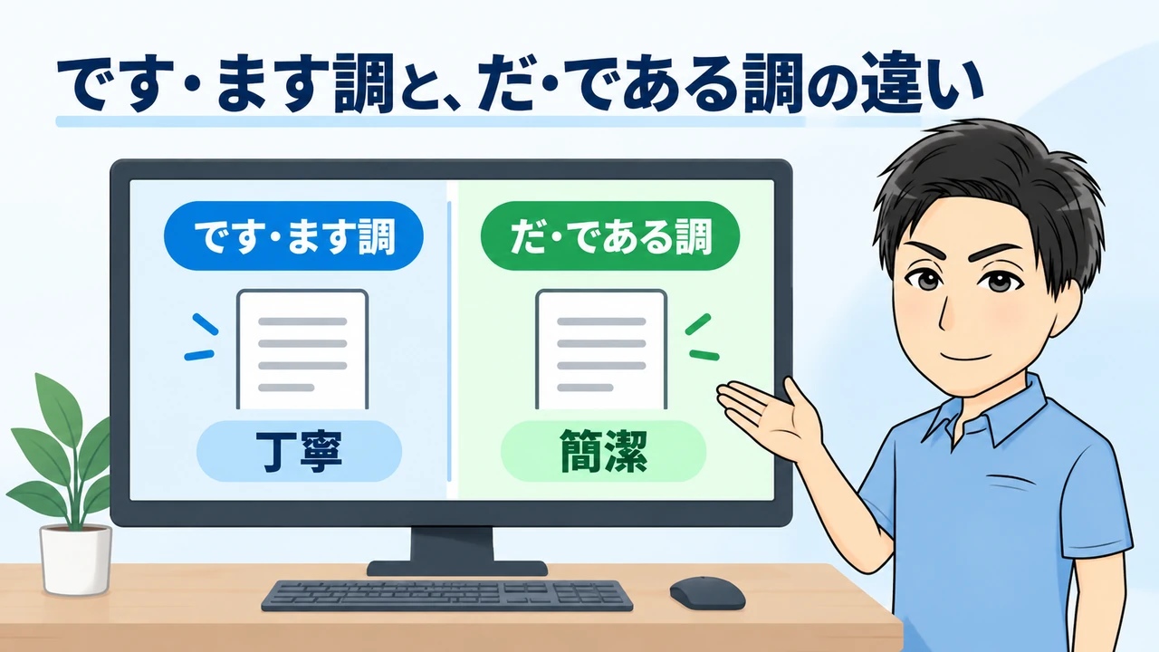 です・ます調は親しみやすく、だ・である調は簡潔で論理的