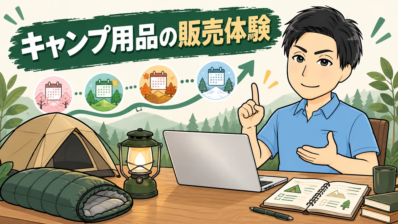 キャンプ用品の販売体験